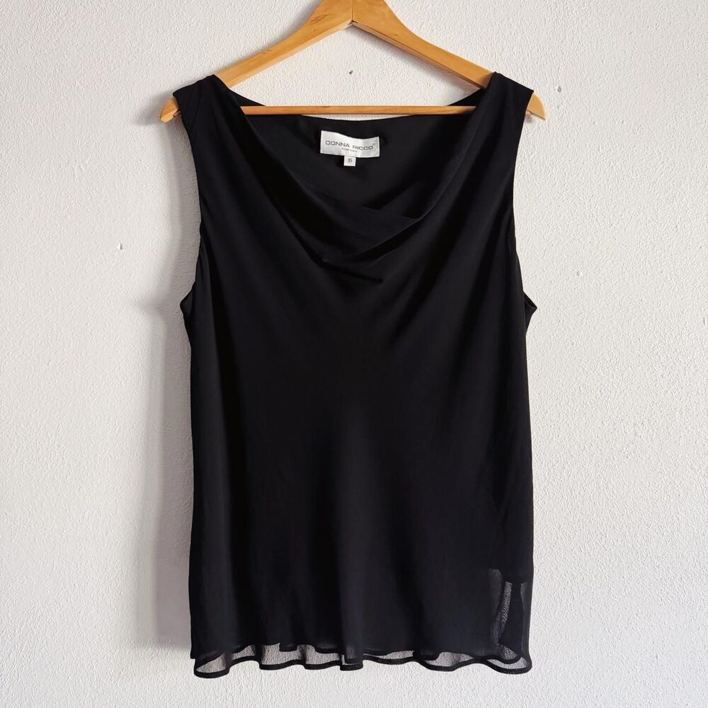 90s black cowl neck tank